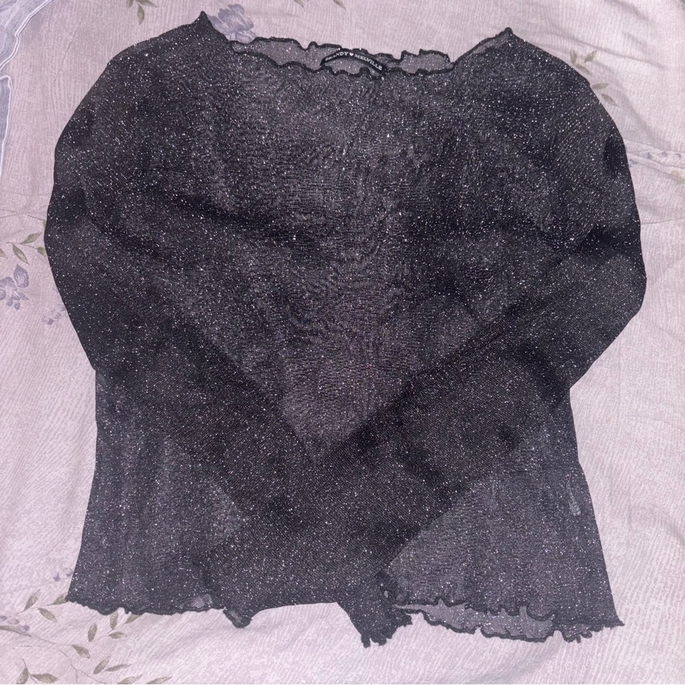 brandy melville black sparkly top